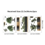 3PCS Green Plant Cactus Potted Wall Stickers for Bedroom Living Room Bathroom Home Decoartion Wall Decals - Image 2