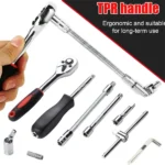 46pc Drive Socket Set 1/4 inch Ratchet Wrench Set with Sockets Metric Hex Bit Socket Set Mechanic Tool Kits for Auto Repair Hous - Image 3