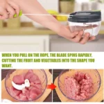 520ml Manual Food Chopper Hand Pull String Vegetable Cutter Onions Garlic Chopper Portable Food Mincer for Garlic Ginger Fruits - Image 6